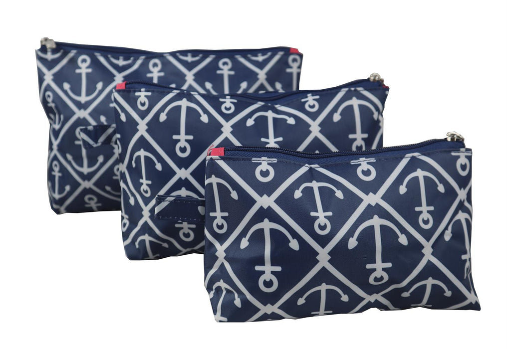 Classic Anchor 3 Piece Cosmetic Case
