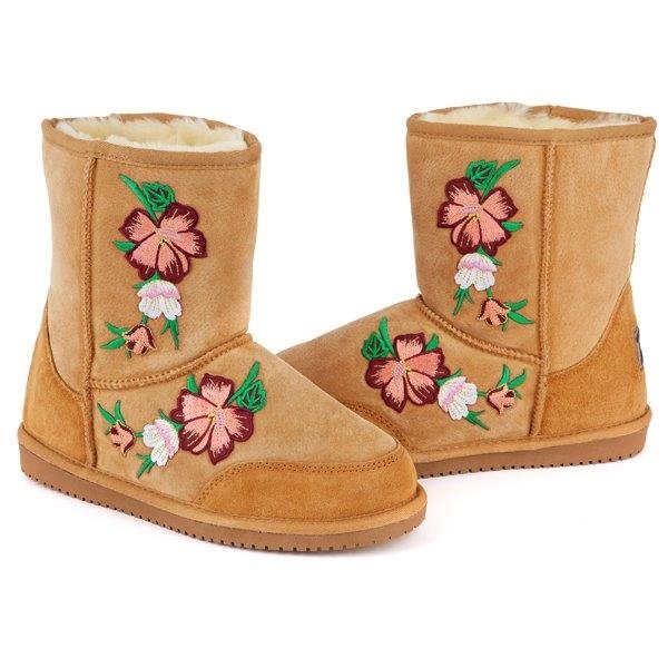 Stitch Embroidered Short Boots