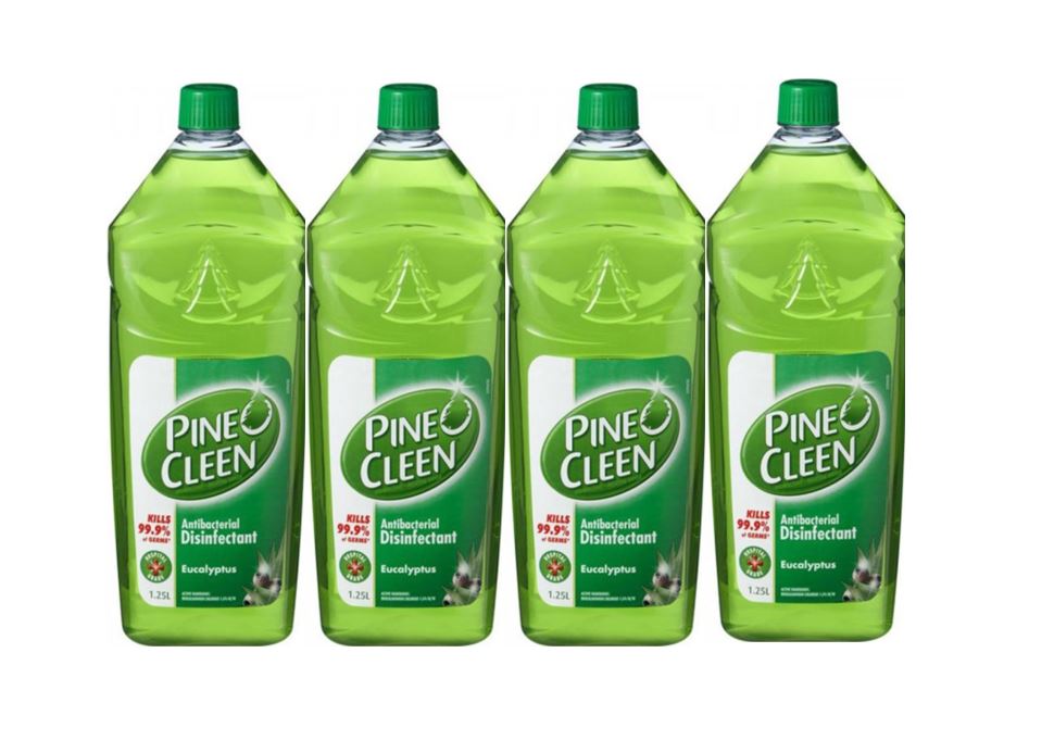 4 Pack Pine O Cleen Disinfectant Eucalyptus 1.25l