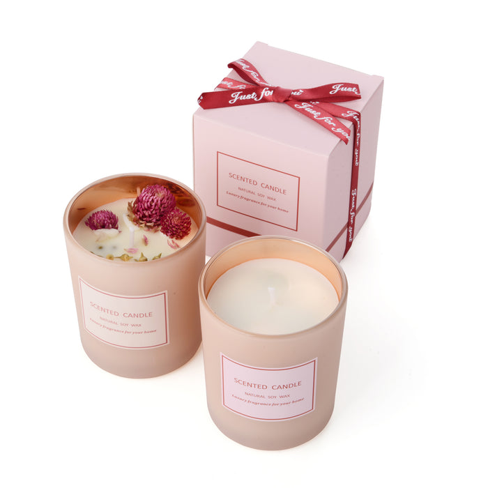 Omanthus Soy Wax Candle With Flowers 160g