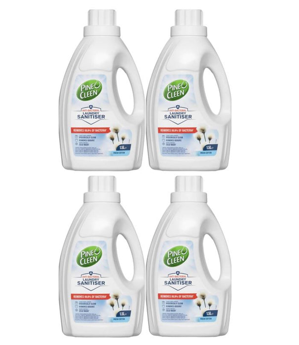 4 Pack Pine O Cleen Anti-Bacterial Laundry Sanitiser Fresh Cotton 1.5L